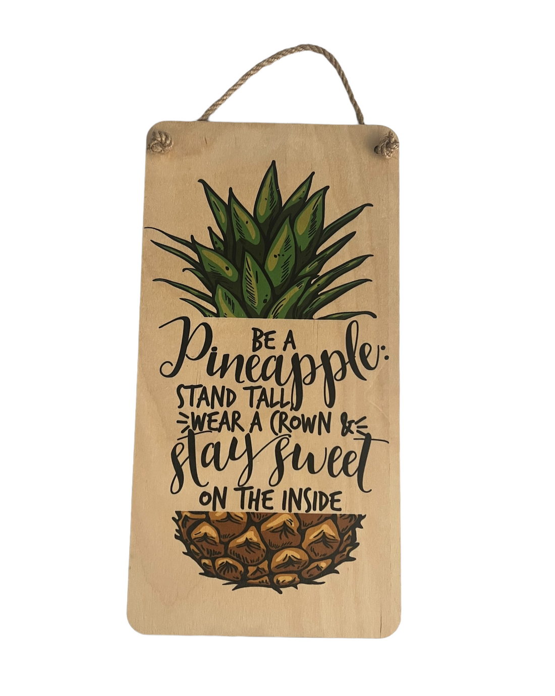 PINEAPPLE VERTICAL WOOD SIGN
