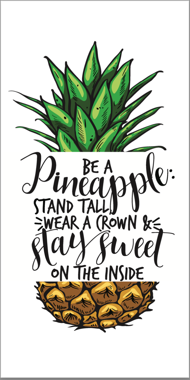 PINEAPPLE VERTICAL WOOD SIGN